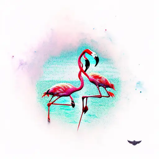 Flamingo And Cardinal