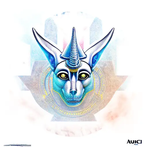 Anubis Holding Up The Anch Symbol