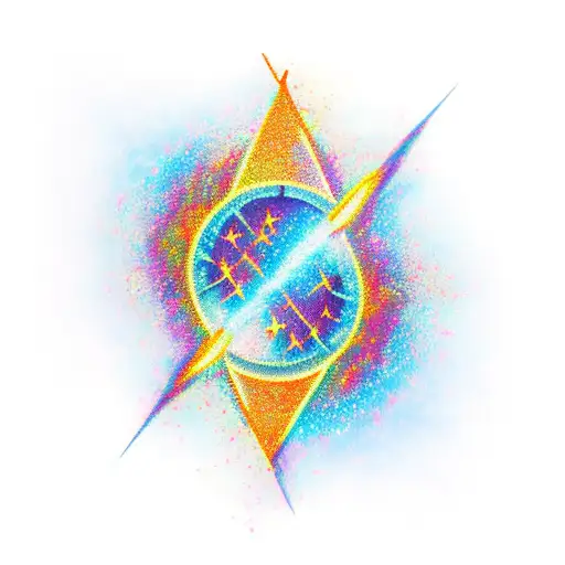 Lighting Storm With A Shooting Star