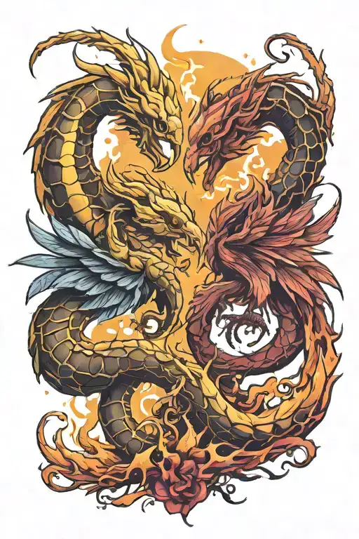 Scorpion And Pheonix Rising From The Ashes