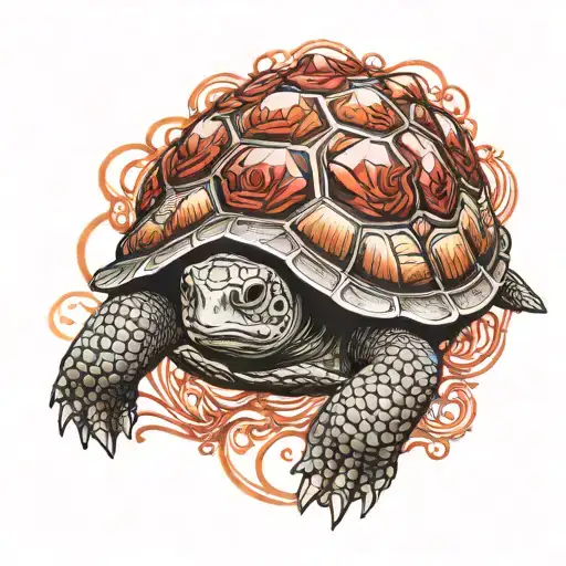 Turtle On A Red Crystal