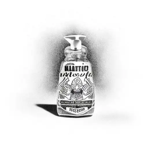 Small Black And White Ketchup Bottle