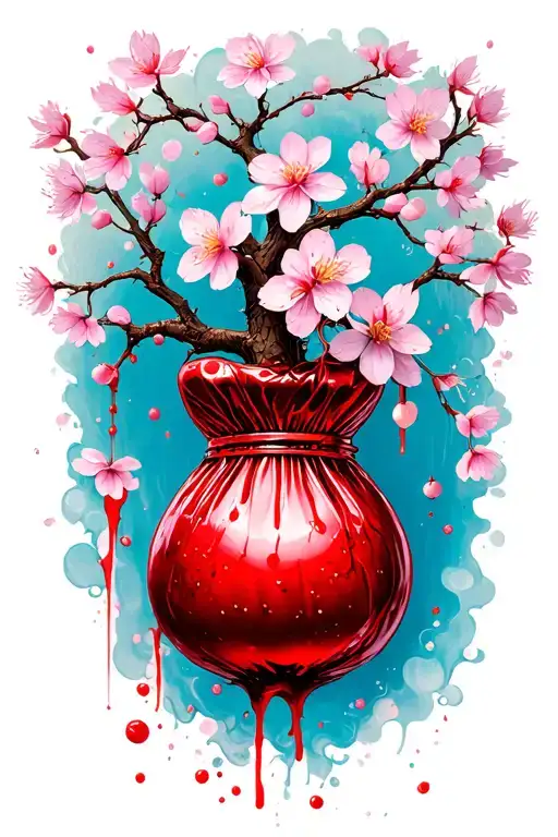 Blood Bag Cherry Blossom Tree And Ichigo Ichie