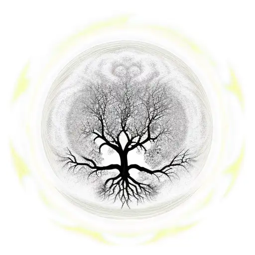 Tree Of Life With A Spiral Sun In The Center