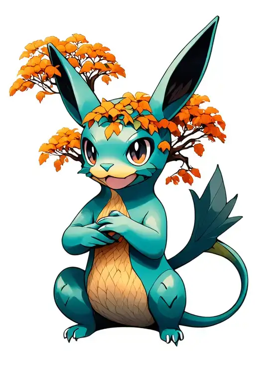 Mew Pokemon Holding A Tree Of Life On His Hands