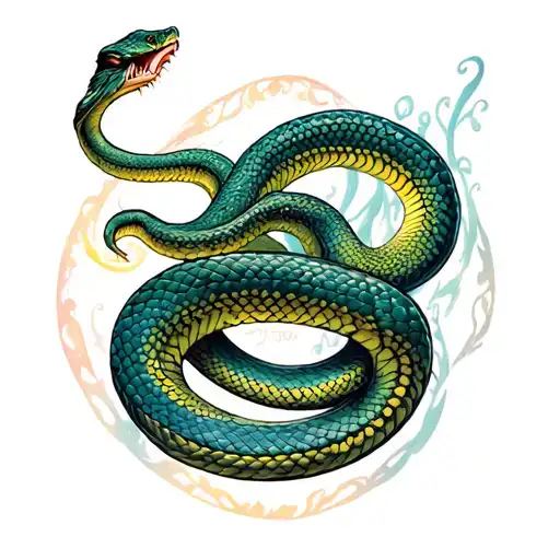 Thrisul Intertwined With A Snake