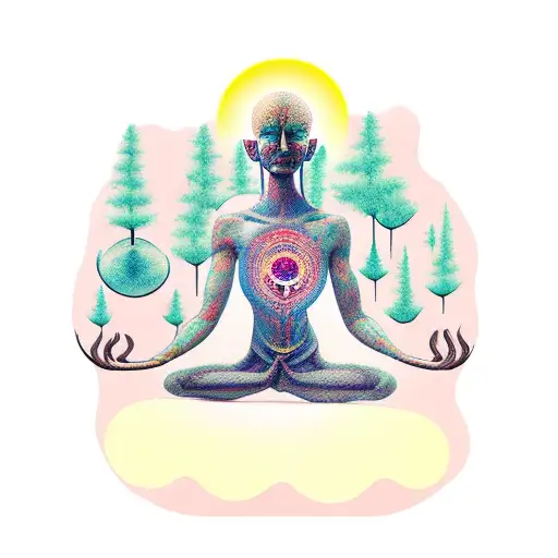Figure Meditating Under A Tree