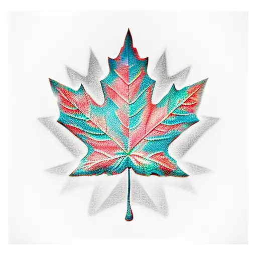 Maple Leaf With Italian Flag And Four Stars Around