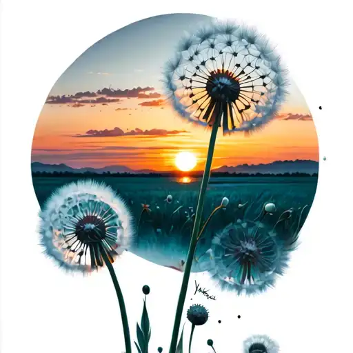 Dandelions Sunset