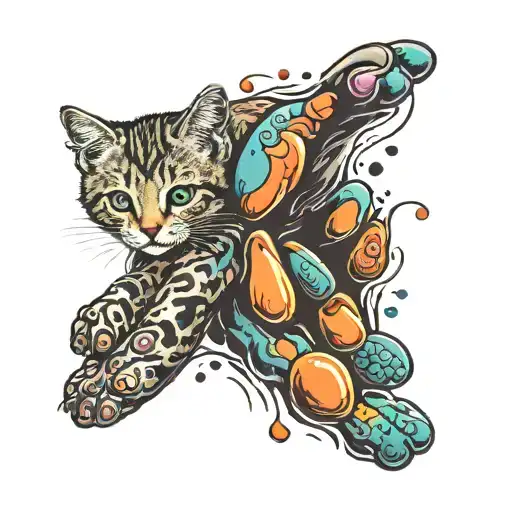 Cat Paw And Baby Foot