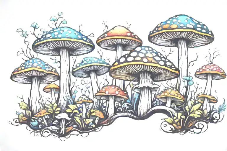 Psychedelic Mushroom Forest