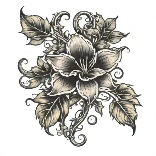 Tripal And Flower Vine Thin Long