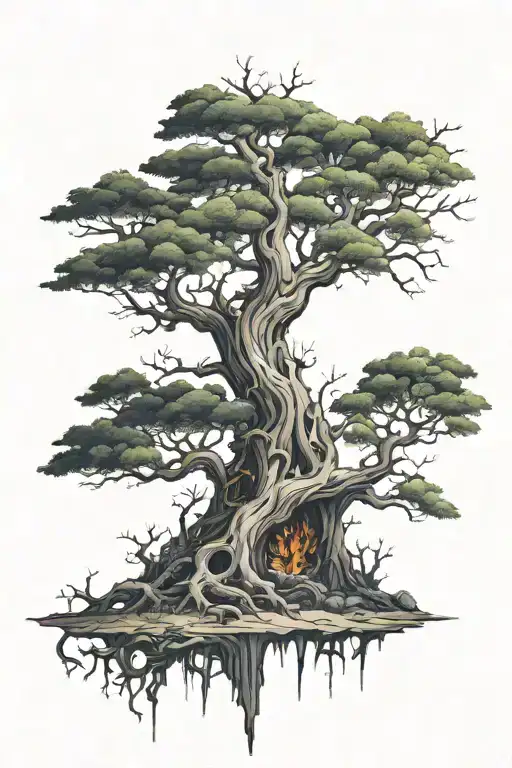 Horror Tree Nature Elements Like Illustration Design With Clean Bold