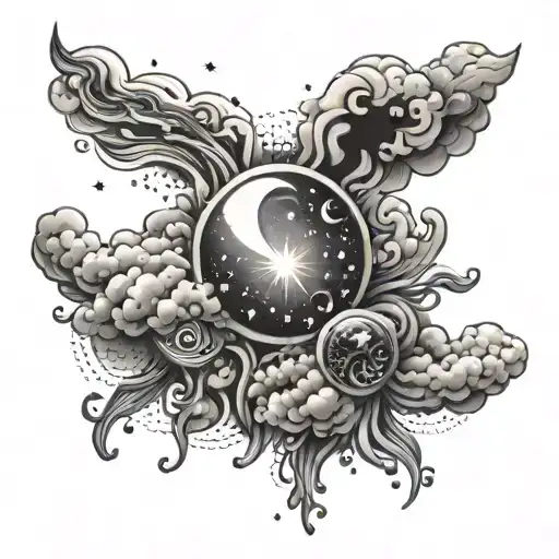 Sun Moon Stars Clouds