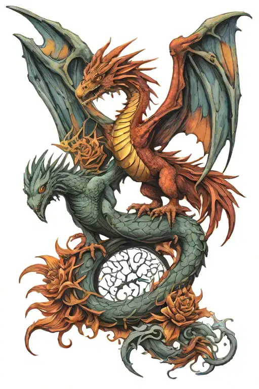 Dragon And Fenix Bird