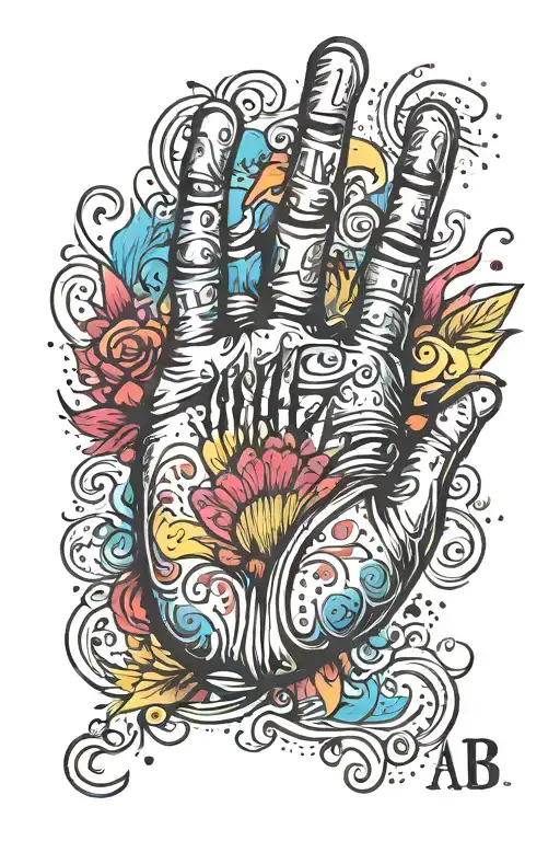 One Wing Initials Ab Child's Handprint