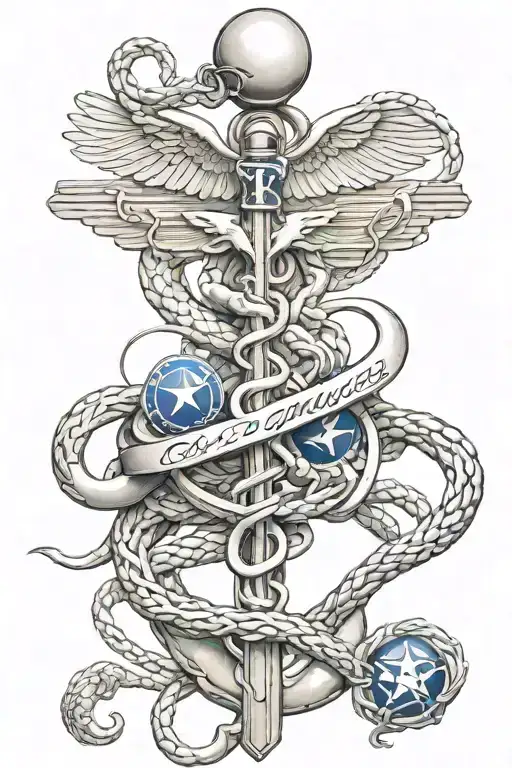 Medical Caduceus Intertwined And Texas Rangers World Series