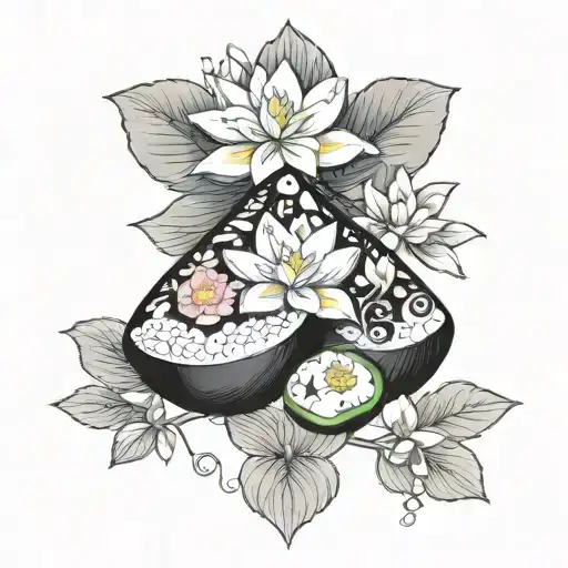Smiling Onigiri On Lotus Flower