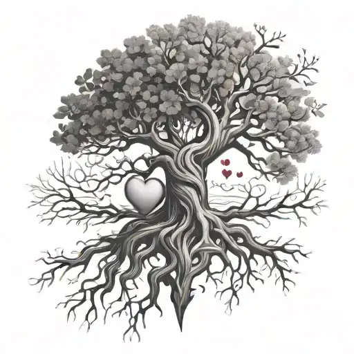 Tree Of Life With A Heart As The Roots