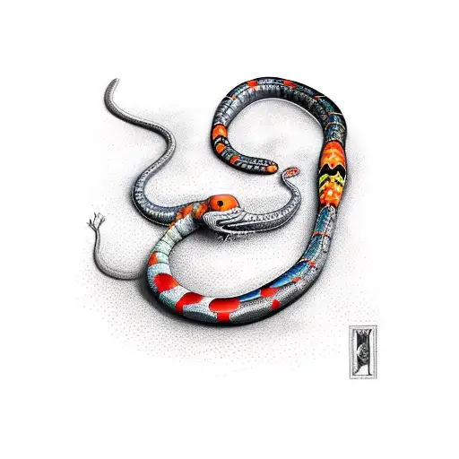 Coral Snake Around The Arm