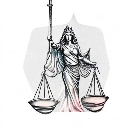 Lady Justice As Caduceus And Sword
