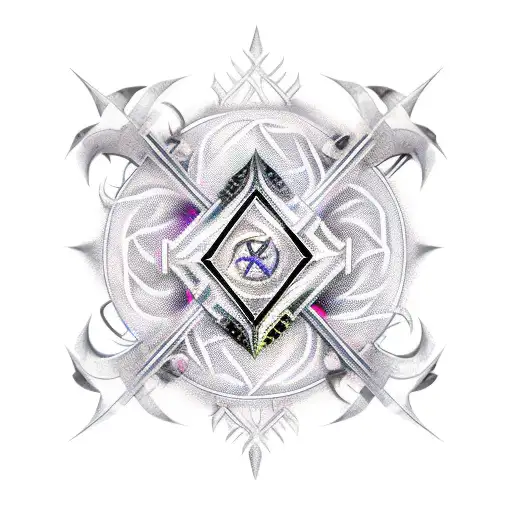 Dark Ornamental Mixed With Cyber Sigil Thorns