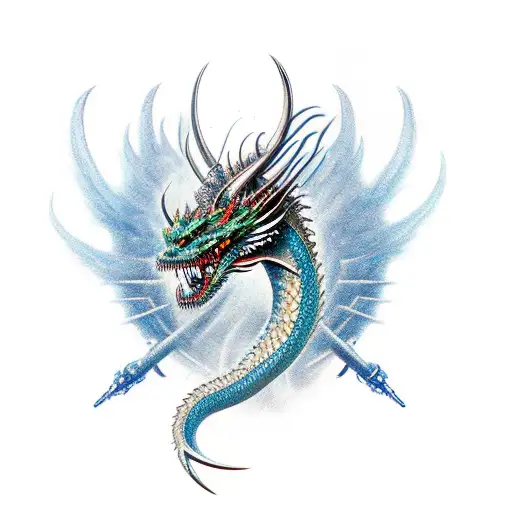 Sword Through Dragon Head