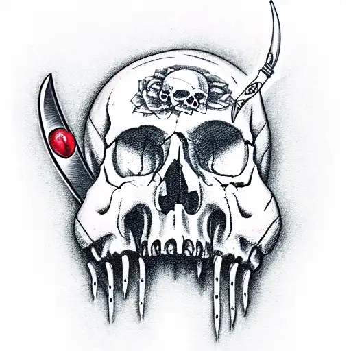 Skull Pierced With A Dagger