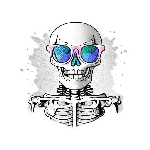 Skeleton With Pink Glasses