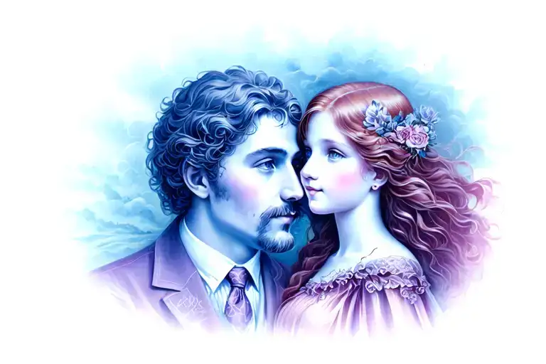 Son And Daughter Incorporated In Father Time Piece