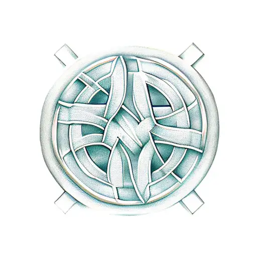 3D Celtic Knot With 3 Salmon Swimming