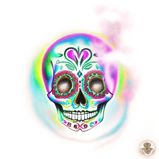 Sugar Skull On Cempazuchil