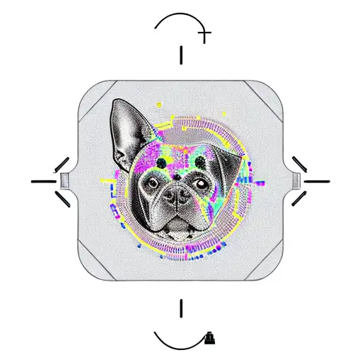 A Futuristic Circuit Board Design Incorporating A Silhouette Of A Dog