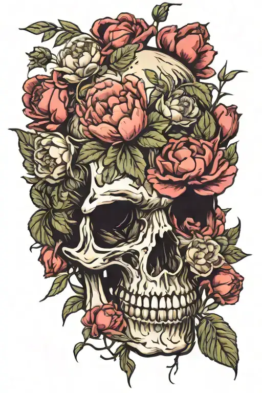 Skull And Peonies Bloom Representing A Member Incorporated