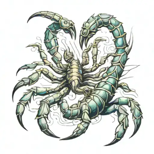 Scorpion Attacking Prey With It's Talons Detail