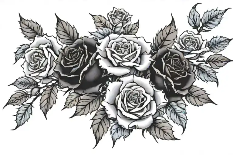 Amount Of Thorny Black Roses Wrapped Around The Sleeve
