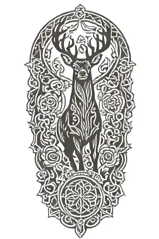 Celtic Deer Silhouette