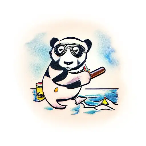 Panda With Pool Cue