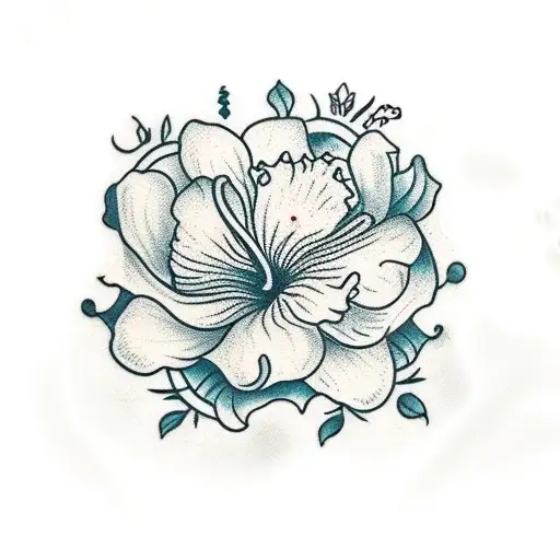 Hibiscus Flowers And Lotus Flowers Back