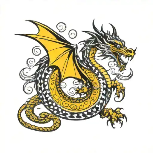 Tribal Dragon Flying Away