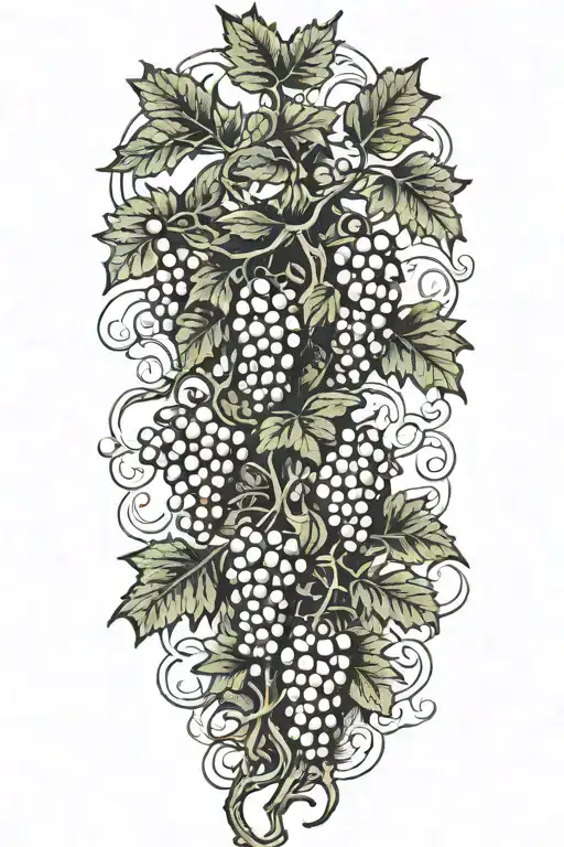 Grapevines With No Grapes Growing Down Mountian Landscape