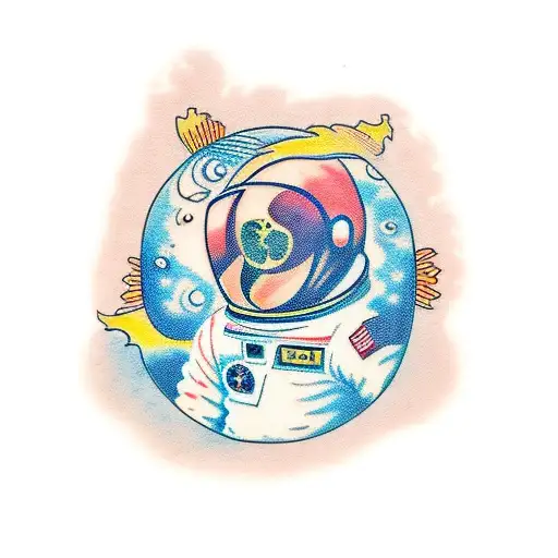Astronaut And Flowers