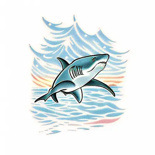 Shark Jumping In The Sea