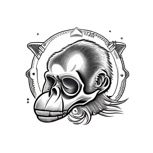 Australopithecus Monkey Alike Enlongated Jaw Skull 45 Degree Angle To A Side