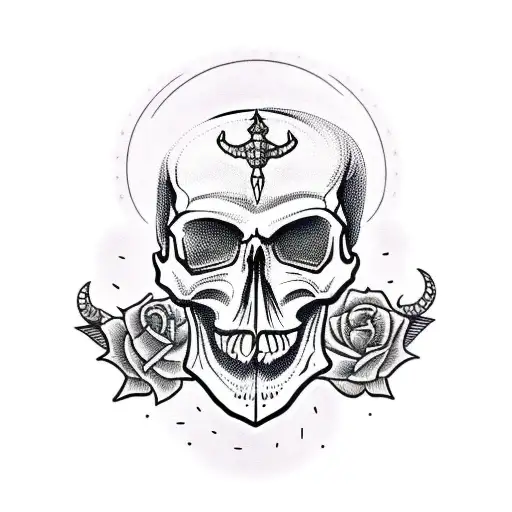 Skull With Scorpio Zodiac