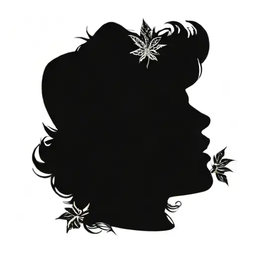 Gothic Woman Smoking A Blunt Surrounded By Weed Leaves