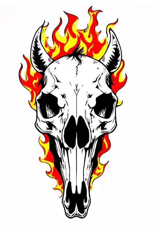 Horse Skull With Fire