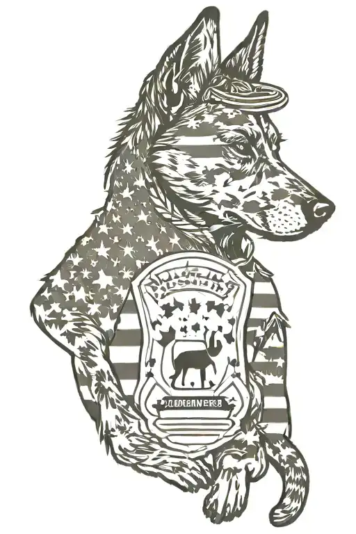 A Silhouette Of A Soldier Saluting The American Flag With A Paw Print Of A Dog And A Cat Underneath