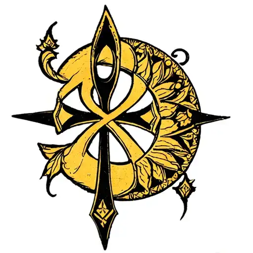 Ankh With Crescent Moon
