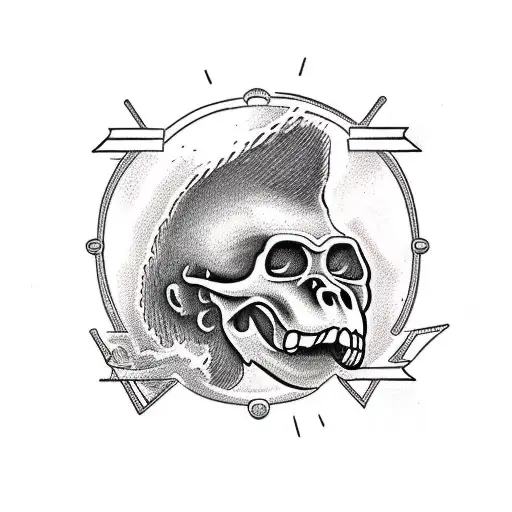 Australopithecus Monkey Alike Enlongated Jaw Skull 45 Degree Angle To A Side